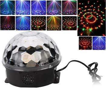 

Voice Cotrol Stage Light RGB LED Crystal Magic Ball DJ Party Disco Stage Light Sound Active