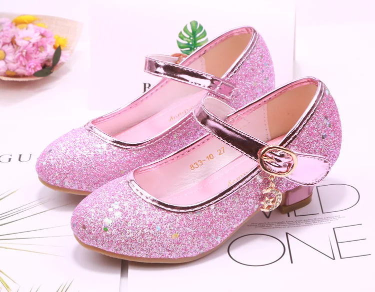 qloblo Kids Girls Wedding Shoes Children Princess Sandals High Heels Dress Shoes Shoes For Girls