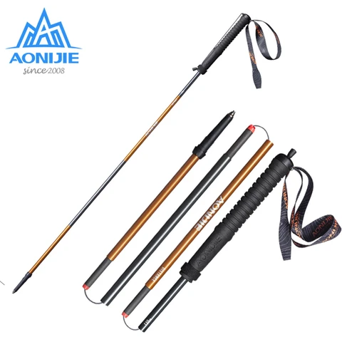 Aonijie E4102 M-pólo Dobrável Ultraleve Quick Lock Pólos Trekking Caminhadas Pólo Corrida Correndo Bengala Carbono Fibra 2 Pçs – Set