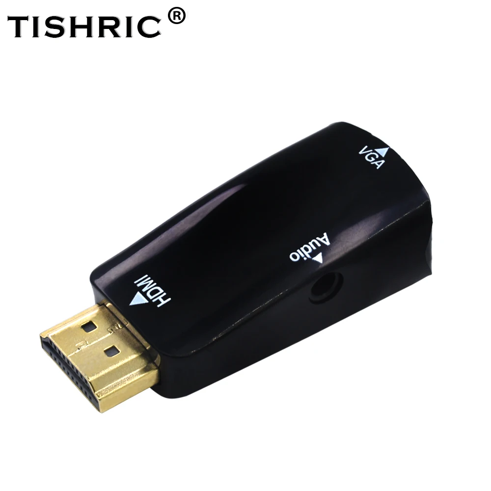 TISHRIC Мужской к женскому для HDMI к VGA конвертер с аудио кабелем для ПК ноутбук планшет поддержка 1080P HDTV адаптер