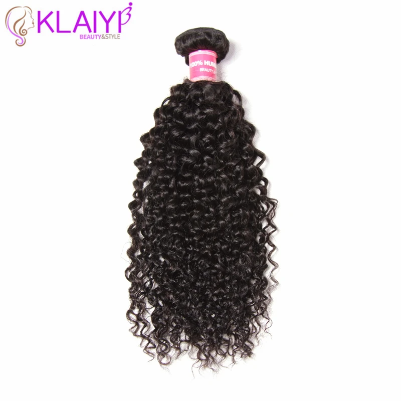 KLAIYI Hair Human Weave Jerry Curly Hair Texture 100 Cuticle Remy Hair