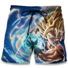 Летние Для мужчин Пляжные шорты супер Гоку Wave 3D Модные принты Для мужчин бермуды доска Шорты для женщин Фитнес Мотобрюки плюс Размеры быстросохнущая