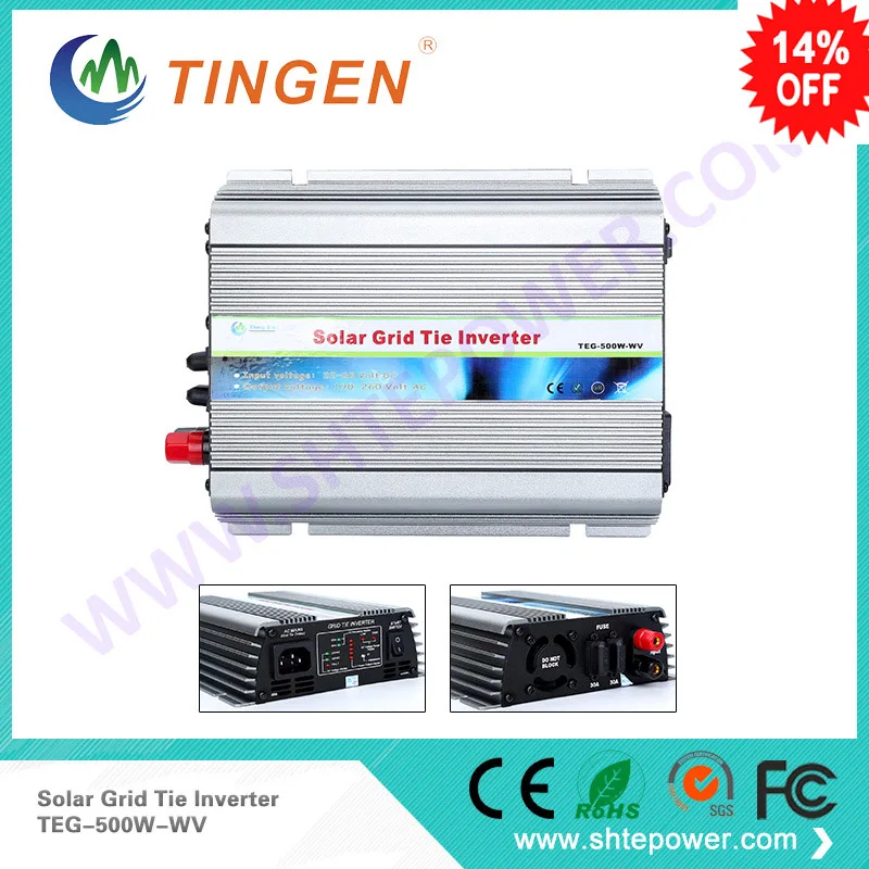 

solar panel power Dc 22-60v input on grid tie inverter 500w to ac output 90-130v or 190-260v mppt funciton