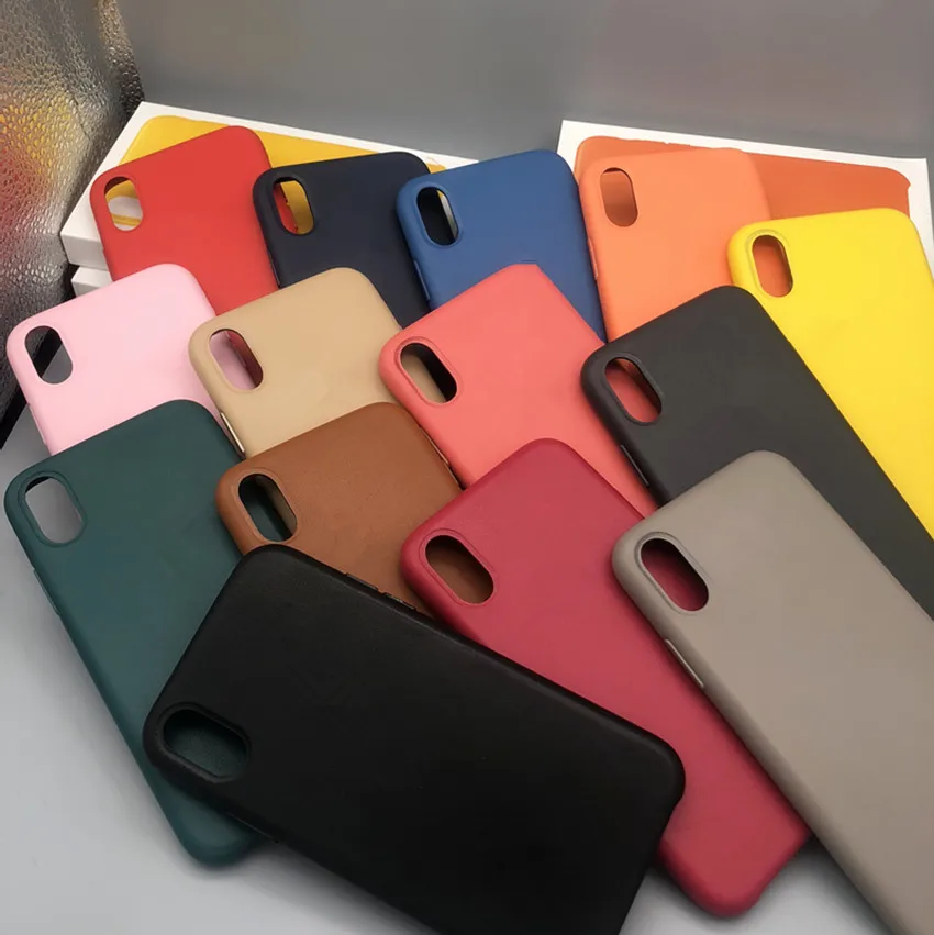 

50pcs/lot Original Official PU Leather Case Cover for i6 6s 7 8 plus X XS MAX With packaging box