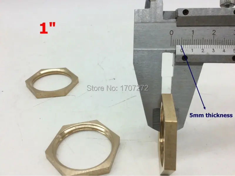 Free Shipping 5pcs 1" Bsp Female Brass Pipe Fitting Hex Lock Nut Brand