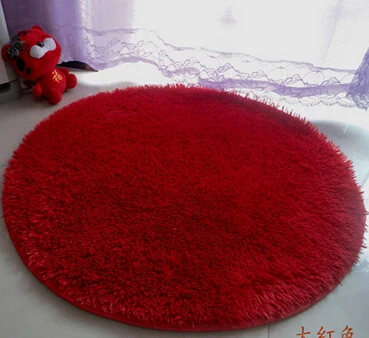 25 мм и 45 мм плюшевый толстый мягкий ворсистый круглый ковер для гостиной, спальни, коврик для пола, нескользящий круглый коврик для ног - Цвет: Red 25mm Plush