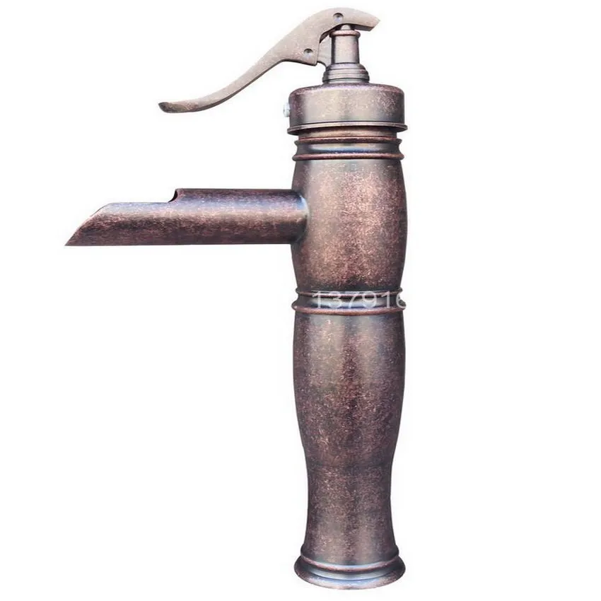 

NEW "Water Pump Look" Style Antique Red Copper Brass Single Handle Lever Bathroom Faucet Sink Basin Mixer Tap ann015