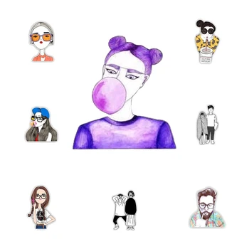 

1PC Funny style lovers Brooch Badges Kawaii Acrylic Badges Clothes Icons on Backpack Pin Brooch Badge Decoration