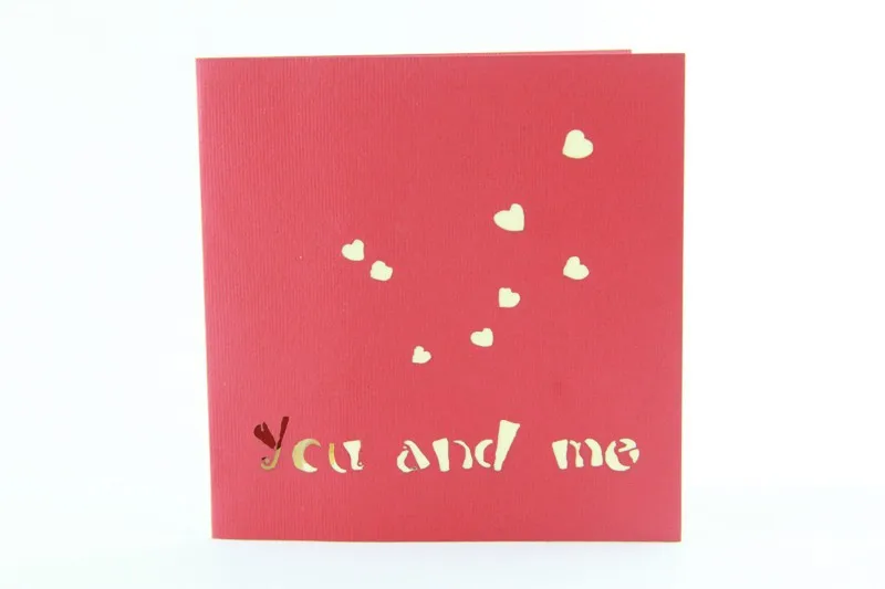 Ты и я карты любви/3d pop up открытка/ручной сердце любовь