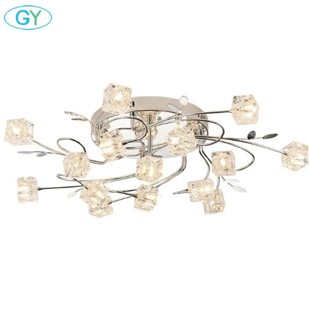 

Modern LED lustre remote control Chandeliers lamp crystal lampshade LED ceiling mounted lights luminaire moderne lighting luz