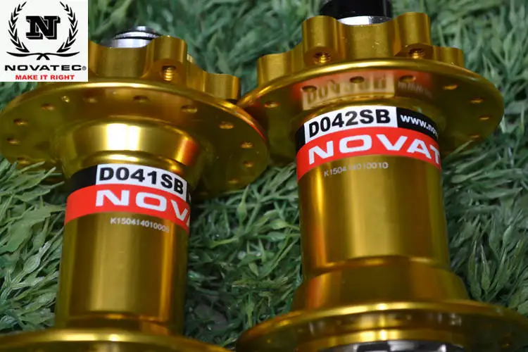 NOVATEC велосипед концентратор набор Высокое качество велосипед втулки MTB 4 подшипника 32 отверстия выбран задний передний диск D041SB/D042SB с быстроразъемным - Цвет: Gold