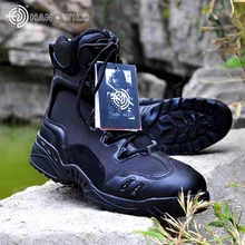 Мужские кроссовки с высоким берцем, HANWILD, тактическая Боевая обувь, походные ботинки, мужские кожаные кроссовки, походные охотничьи ботинки для мужчин