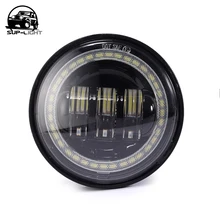 2 шт./компл. 4,5 ''дюймовый светодиодный вспомогательная лампа 30 Вт туман светильник для мотоцикла Harley головной светильник с оптический ангельские глаза гало кольца 6000K