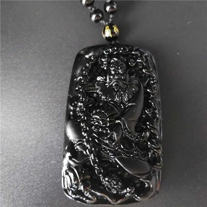 FREE shipping> >>>> 100%natural obsidian pendant, riding ghost Zhong Kui FREE shipping> >>>> 100%natural obsidian pendant, riding ghost Zhong Kui