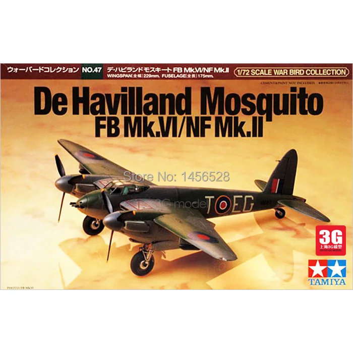tamiya scale model 1/72 scale airplane 60747 DE HAVILLAND MOSQUITO assembly model kits modle