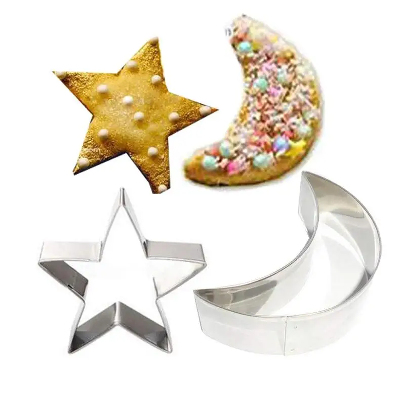 Ramadan Decoration Star Moon Cookies Mold Eid Mubarak Biscuit Mold Ramadan Kareem Islamic Cake Decor Baking Molds Tool