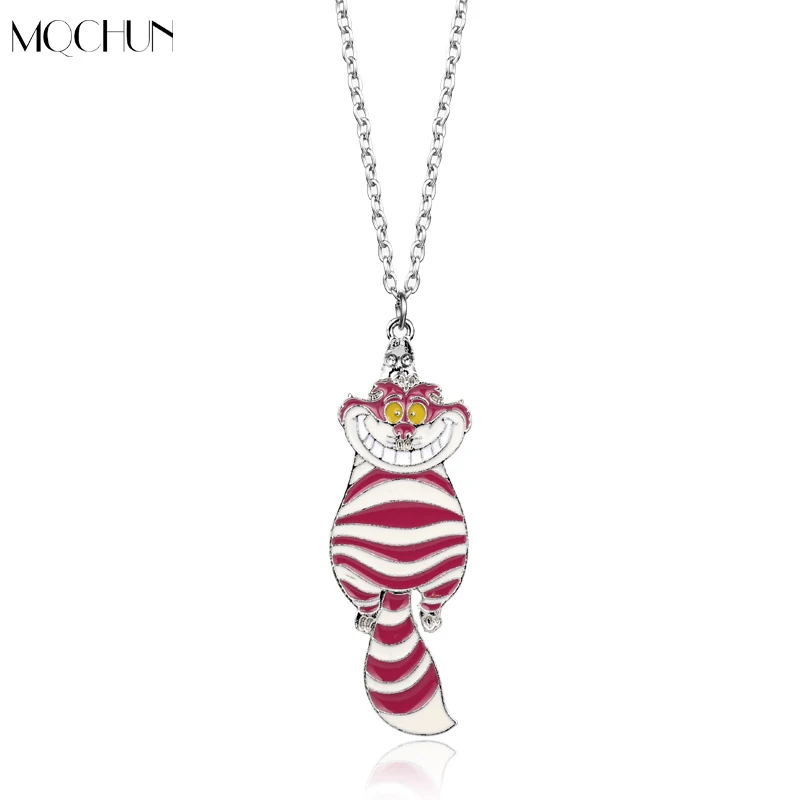 Alice in wonderland resin Cheshire Cat pendant necklace