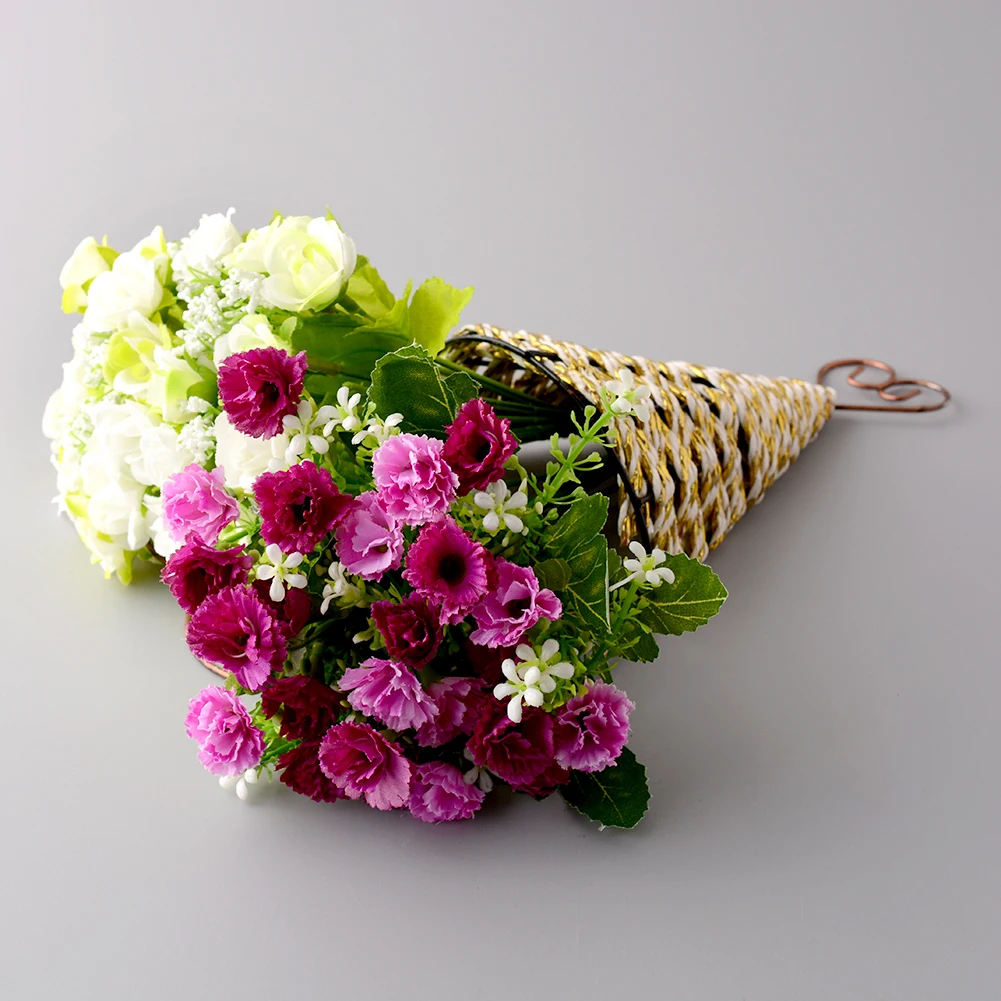 New Lovely Handmade Sector Wall Hanging Basket Sticker Fake Flower New Lovely Handmade Sector Wall Hanging Basket Sticker Fake Flower Vase Cafe Home Party Christmas Office Decor Randomly In Vases From Garden On