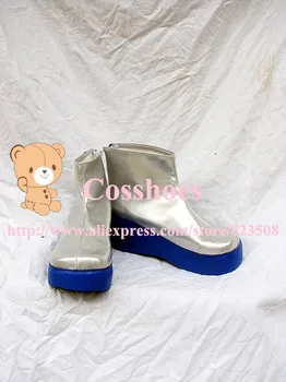 

Custom made Silver and blue short Haku Shoes from vocaloid Cosplay