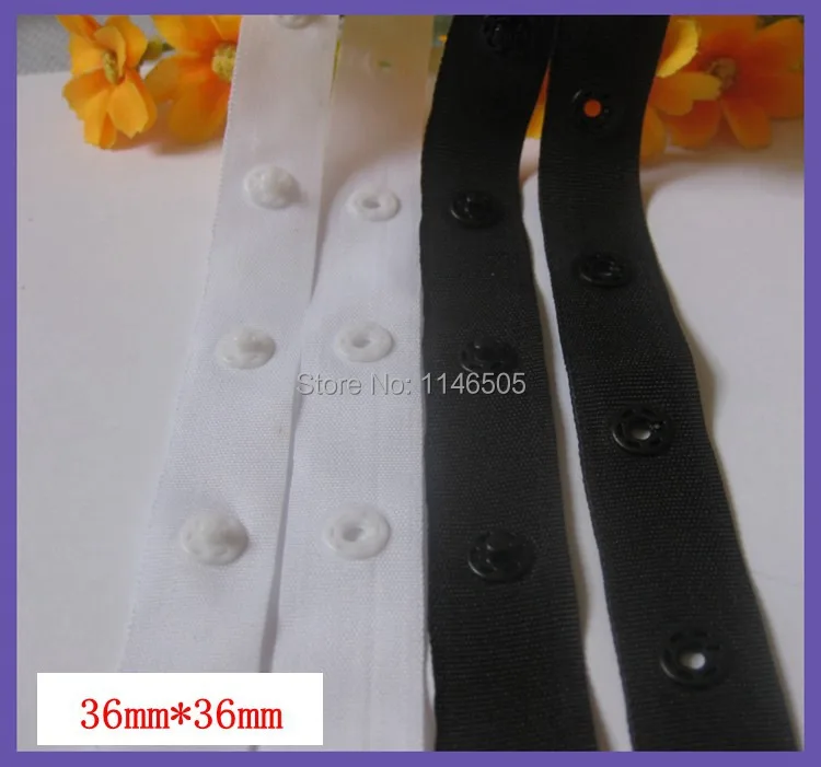 

6yard /lot 36mm*36mm snap buttons tapes /kam snaps / Mixed Black White / Stud Cloth Diaper fabric tape buttons