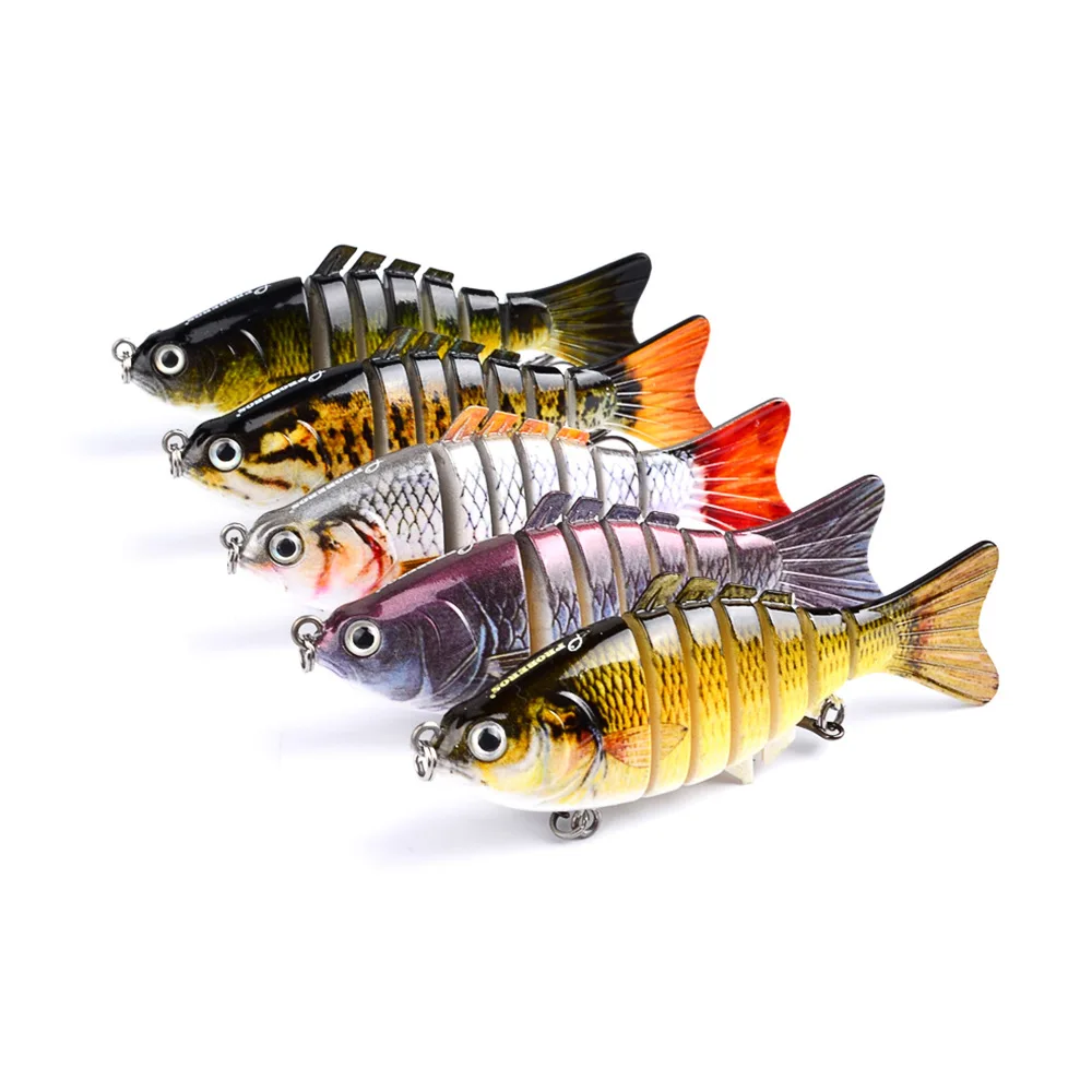  5PCS YUZI Fishing Wobblers Swim Bait Fishing Bait 6-7 Sections Fishing Lure 11cm/15.5g 6# Good Qual