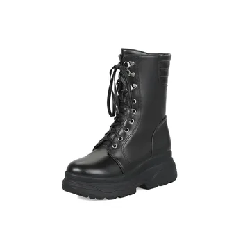 

Autumn/winter 2018 comfortable thick bottom side zippers in cylinder 33 female boots 18829-43 size code