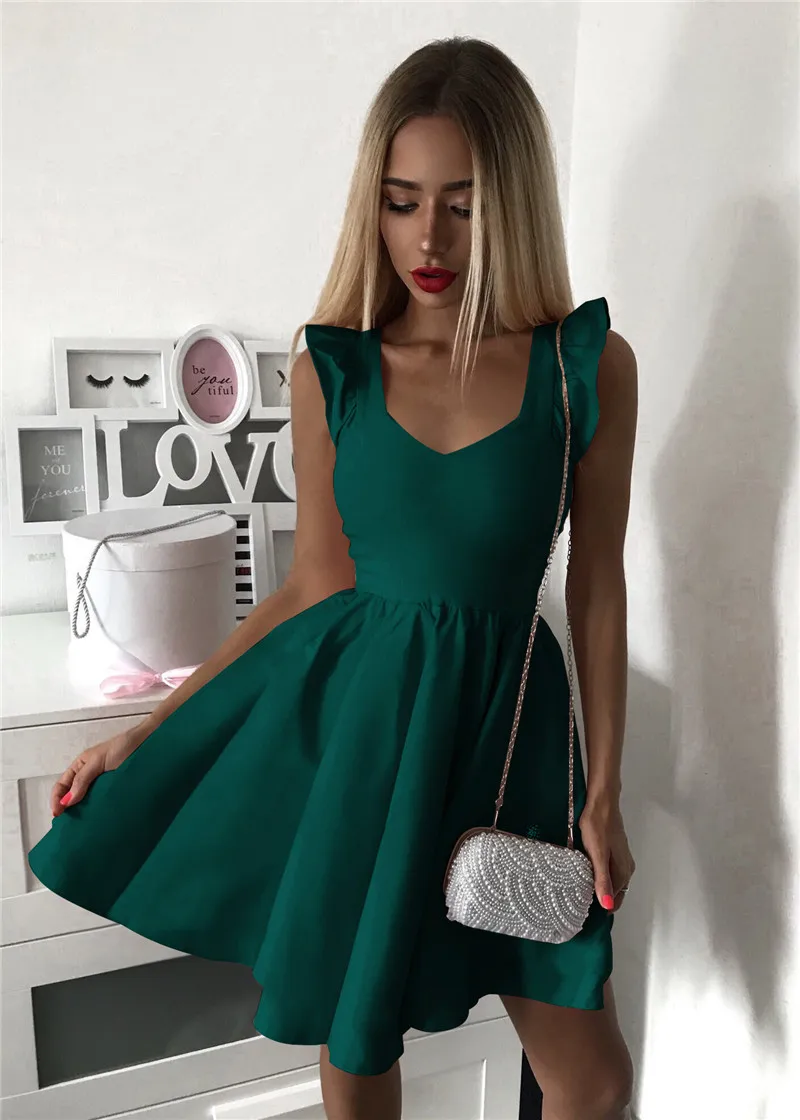 Женское винтажное мини платье в горошек Элегантное повседневное без рукавов с