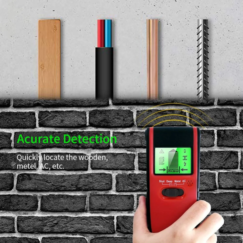 

4 In1 Metal Detector Stud Center Finder search Metal and AC live Wire Detector Wall Scanner Electric Box Finder Wall Detector