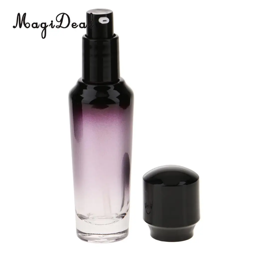 Empty Refillable Glass Container Makeup Cosmetic Face Cream Lotion Pump Bottle Jar Pot- 35ML