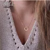 N602 pendientes circulo Collares la eternidad Collares joyería minimalista delicada para siempre collar mujer, regalo 2022 ► Foto 1/4