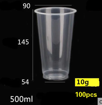 Одноразовые, для молока чай Пластиковые утолщение через Молоко Фруктовый Сок чайник Кубок фрукты PP 90 калибра 480/500/600/700 мл дополнительно - Цвет: 500ml