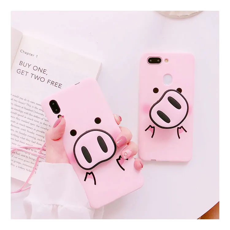 

For Samsung M10 20 30 J4 J6 A8 Plus A30 50 A7 A9 2018 S8 S9 S10 S8 Plus Note 8 9 Case Pig Nose With Strap Rope Soft Phone Case