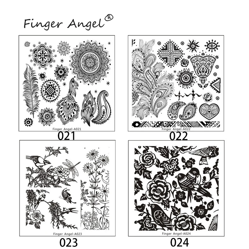 Finger Angel 1 шт. пластины для штамповки ногтей штамп изображения пластины Ловец снов Линия Дизайн DIY квадратный геометрический металлический шаблон для ногтей
