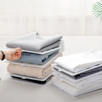 

5pcs/set Shirts T-shirts Clothes Wardrobe Organizer Plastic Closet Drawer Organizer Cabinet Folding Board Storage Rack Home Tool