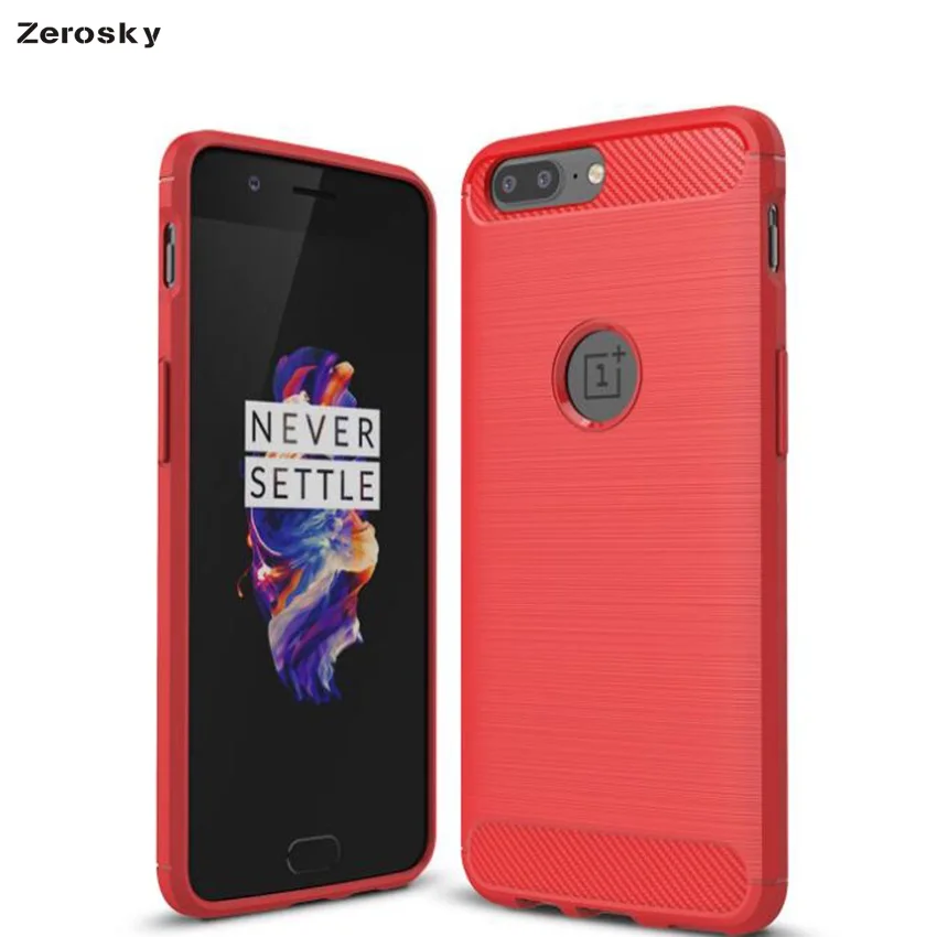 Zerosky чехол для OnePlus 5 Роскошный Броня противоударный для One Plus 5 Крышка, силиконовый чехол для OnePlus 5 защитный чехол для телефона - Цвет: red