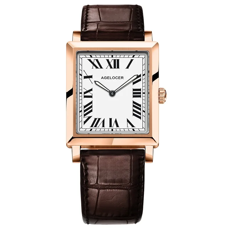 AGELOCER швейцарский бренд элегантные ретро часы женские модные Роскошные Кварцевые часы Женские повседневные кожаные женские наручные часы - Цвет: 3402D2