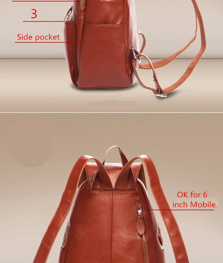 genuine leather women backpack  (10)