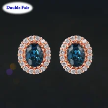 DWE109 винтажные синие высококачественные серьги-гвоздики из розового золота для женщин, ювелирные изделия с кристаллами, brincos joias