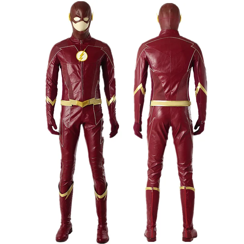 

The Flash Season 4 Barry Allen Flash Cosplay Costume Carnival Halloween Costumes for adult Men Flash costume red uniform