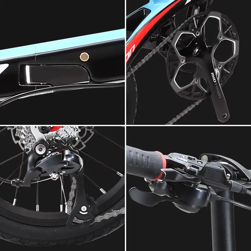 Sava Z2 16/'/' Carbon Fiber Frame Folding Bike Mini City 9 Speed Foldable Bicycle