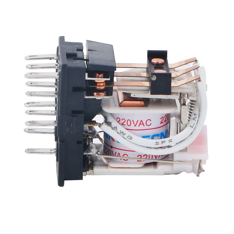 Rel/è elettromagnetico a 14 pin HH64P Rel/è elettromagnetico a bobina intermedia con zoccolo 24VDC 220VAC