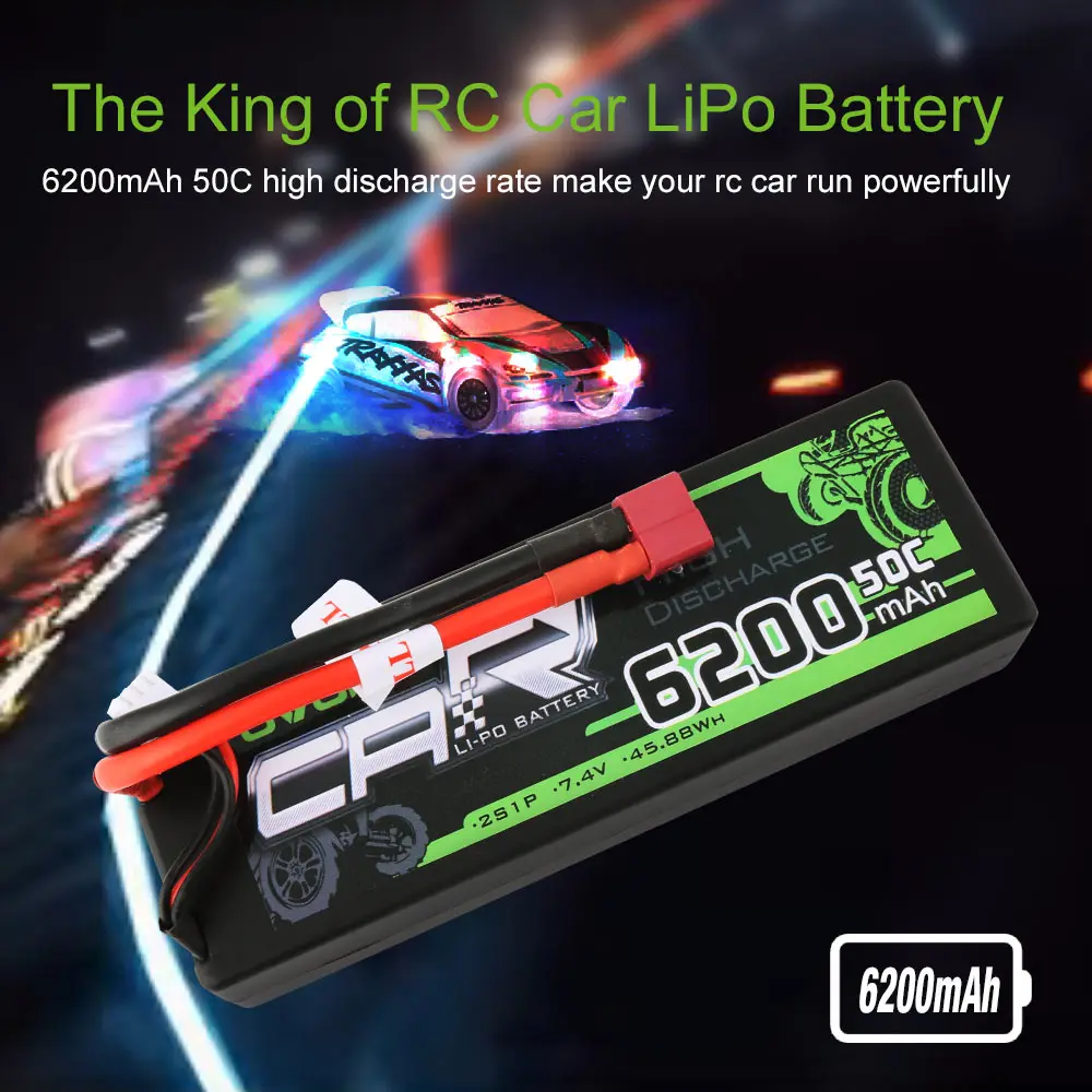 2 пакета (ов) OVONIC 6200 мАч Lipo S батареи пакет 7,4 в разъем типа «deans» мощность для осевой гонки Redcat 1/8 1/10 размеры RC автомобиль багги грузовик