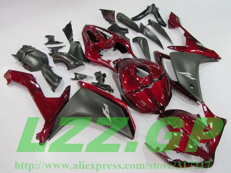 Injection Red black fairing kit for Yamaha YZF R1 07 08 YZF-R1 07-08 YZF1000 2007 2008 fairings #155c | Автомобили и мотоциклы