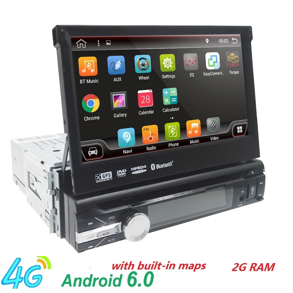 Universal 1 din Android 6 0 Quad Core Car DVD player GPS Wifi BT font b