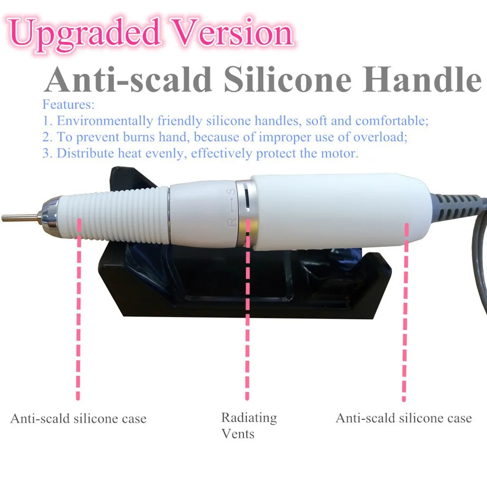 REBUNE Pro 0-35000 об./мин ручка для маникюра наконечник силиконовый анти-ожога двигатель предотвращает перегрузку деталей машины аксессуары
