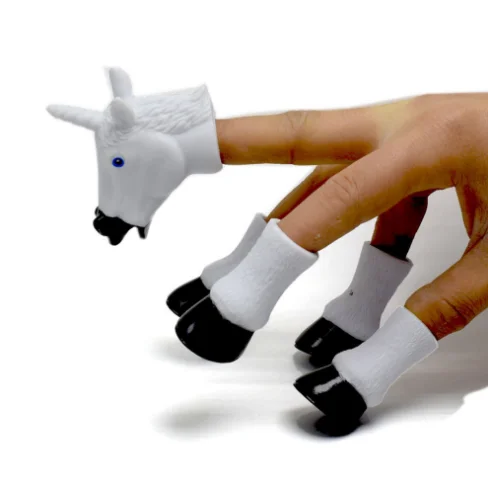 

Novel Plastic Finger Puppet Story Mini Horse With Horn Toys With Small Finger Toys For Kids Children High Quality 287
