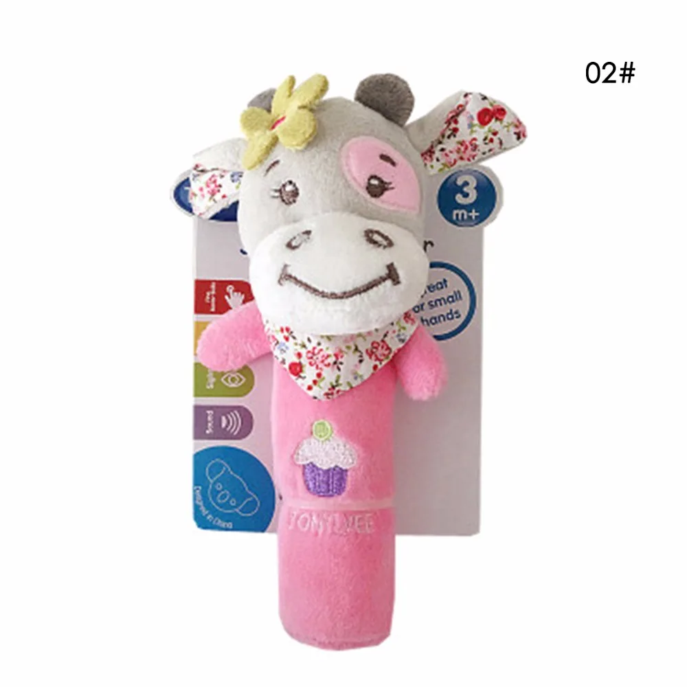 Newborn Baby Toys 0-12 Months Cartoon Animal Owl/Elephant Baby Boy Girl Rattles Hand Bell Sound Infant Toddler Plush Toys