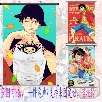 

One Piece: Monkey D Luffy 60X90 CM Japan Cartoon Fabric Cloth Scroll Painting HD Anime Poster Wall Sticker For Wall Decor