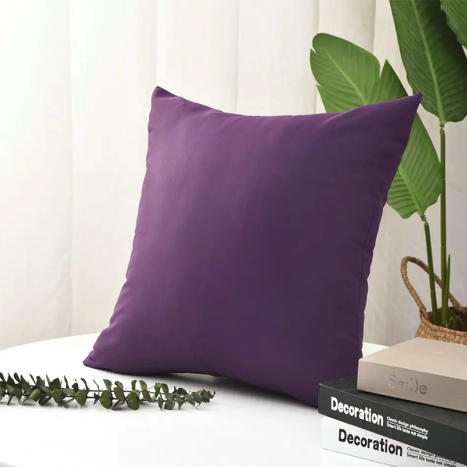 dark purple Наволочка для дивана 40x40/45x45/50x50/55x55/60x60/65x65/70x70 см водонепроницаемый тканевый чехол для подушки на открытом воздухе - Цвет: dark purple