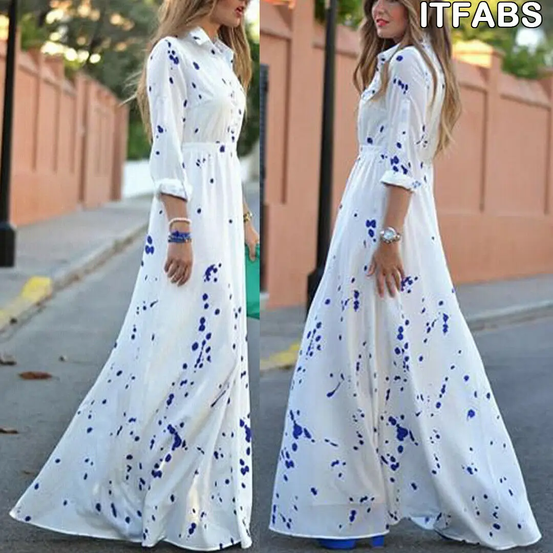 Женское длинное платье бохо летнее пляжное с высокой талией и коротким
